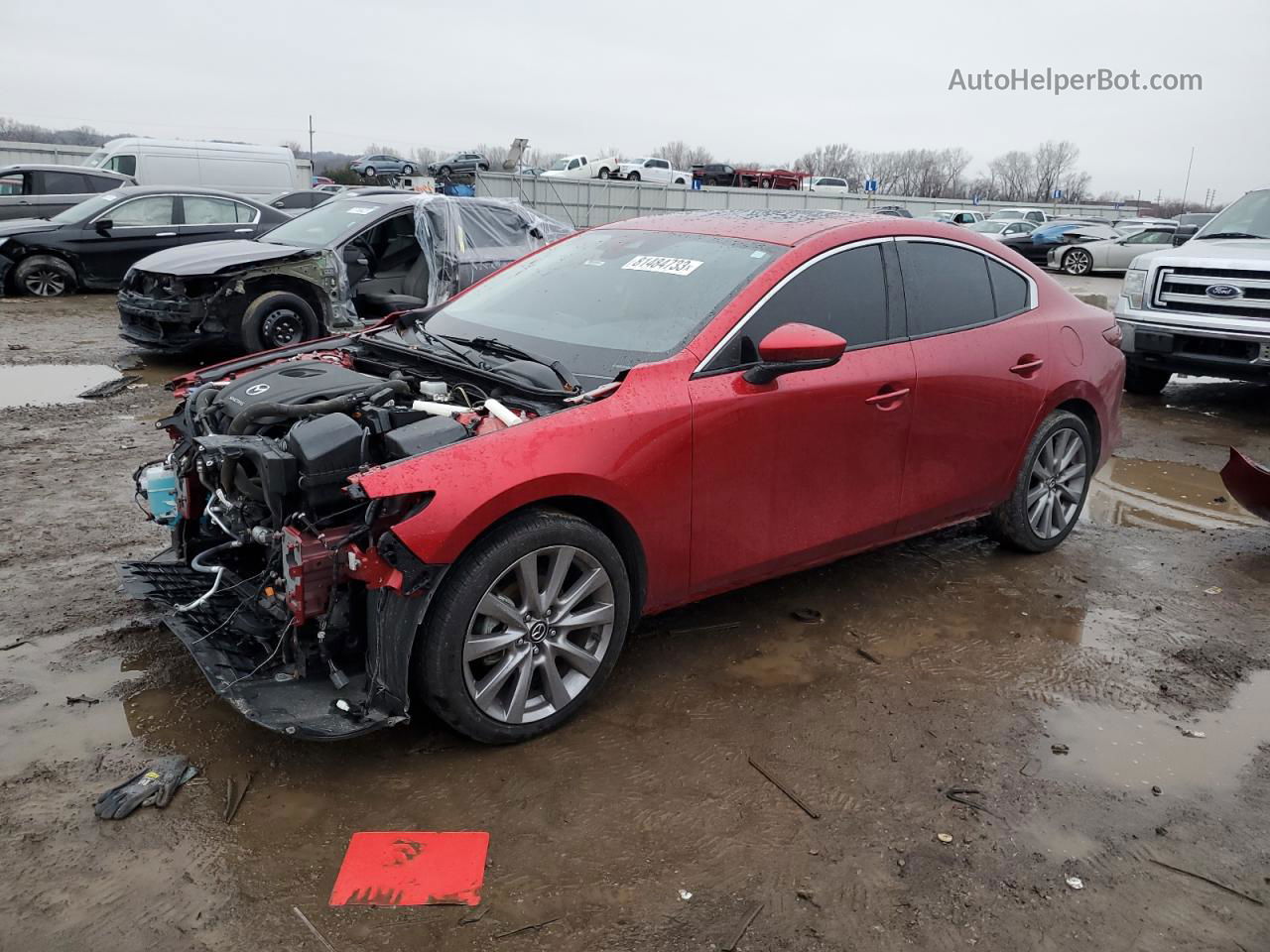 2021 Mazda 3 Preferred Красный vin: JM1BPACL9M1320160