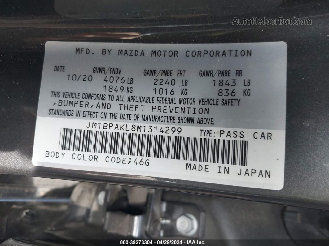 2021 Mazda Mazda3 Select Черный vin: JM1BPAKL8M1314299