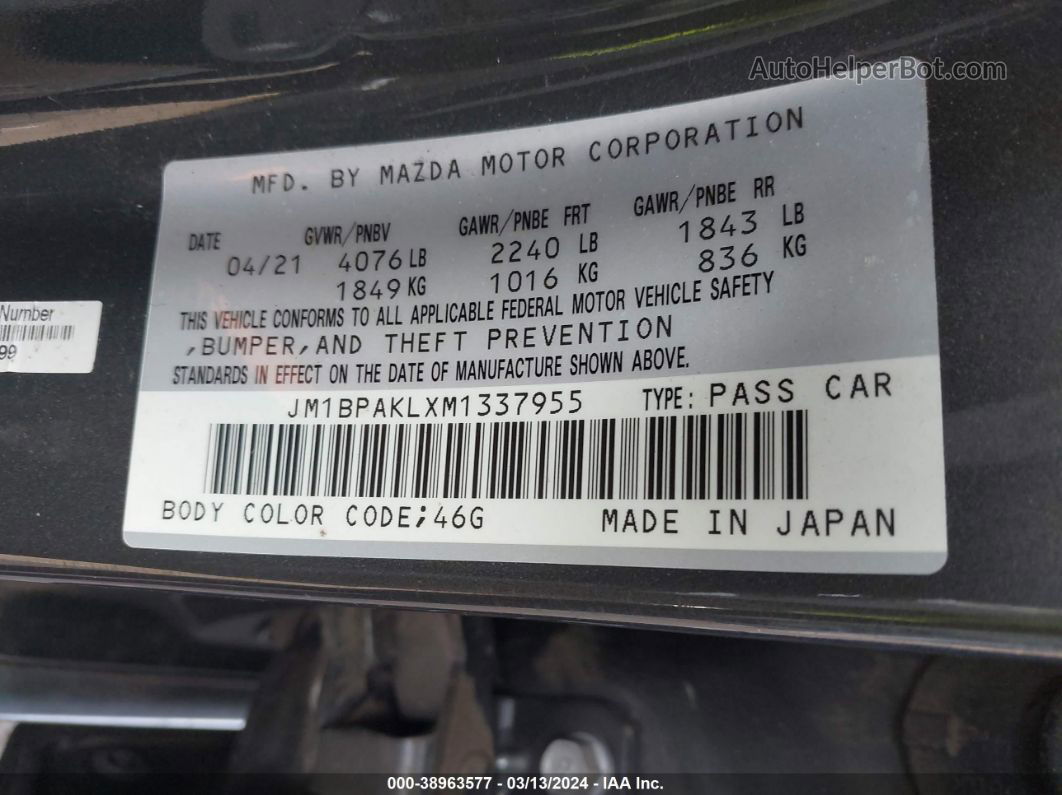 2021 Mazda Mazda3 Select Gray vin: JM1BPAKLXM1337955