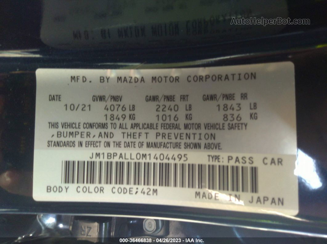 2021 Mazda Mazda3 Hatchback Preferred Blue vin: JM1BPALL0M1404495