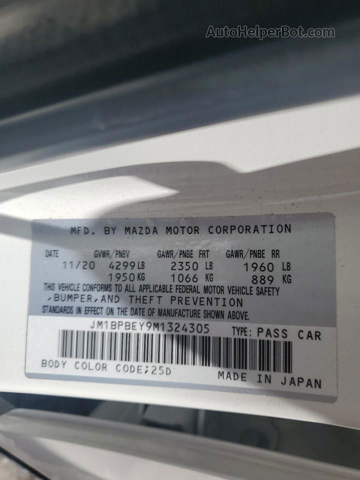 2021 Mazda 3 Premium Plus White vin: JM1BPBEY9M1324305