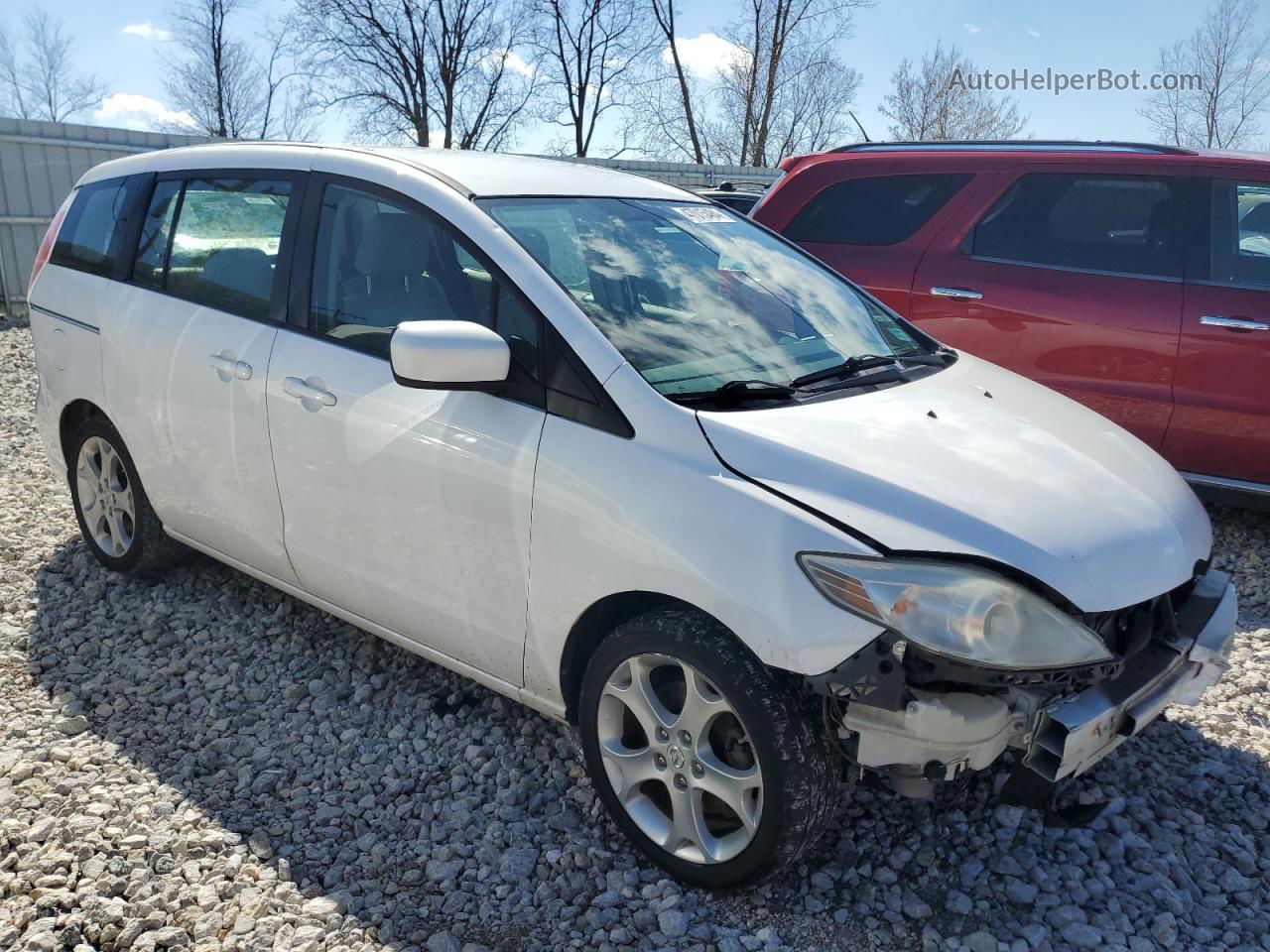 2010 Mazda 5  White vin: JM1CR2W30A0386596