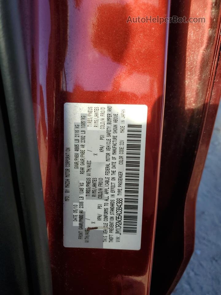 2010 Mazda 5  Red vin: JM1CR2W35A0384388