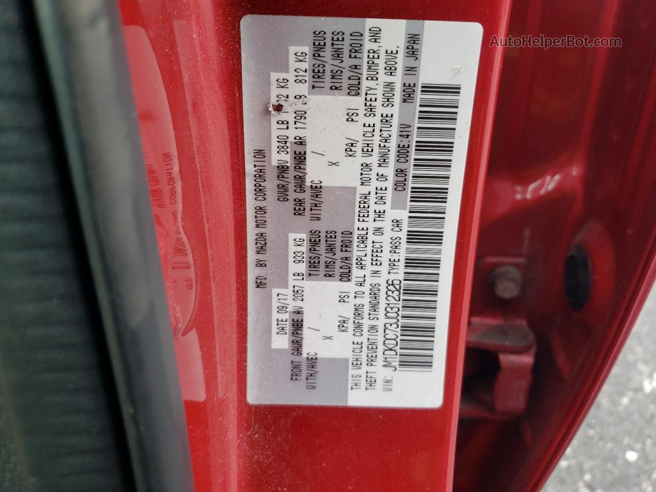 2018 Mazda Cx-3 Touring Красный vin: JM1DKDC73J0312326