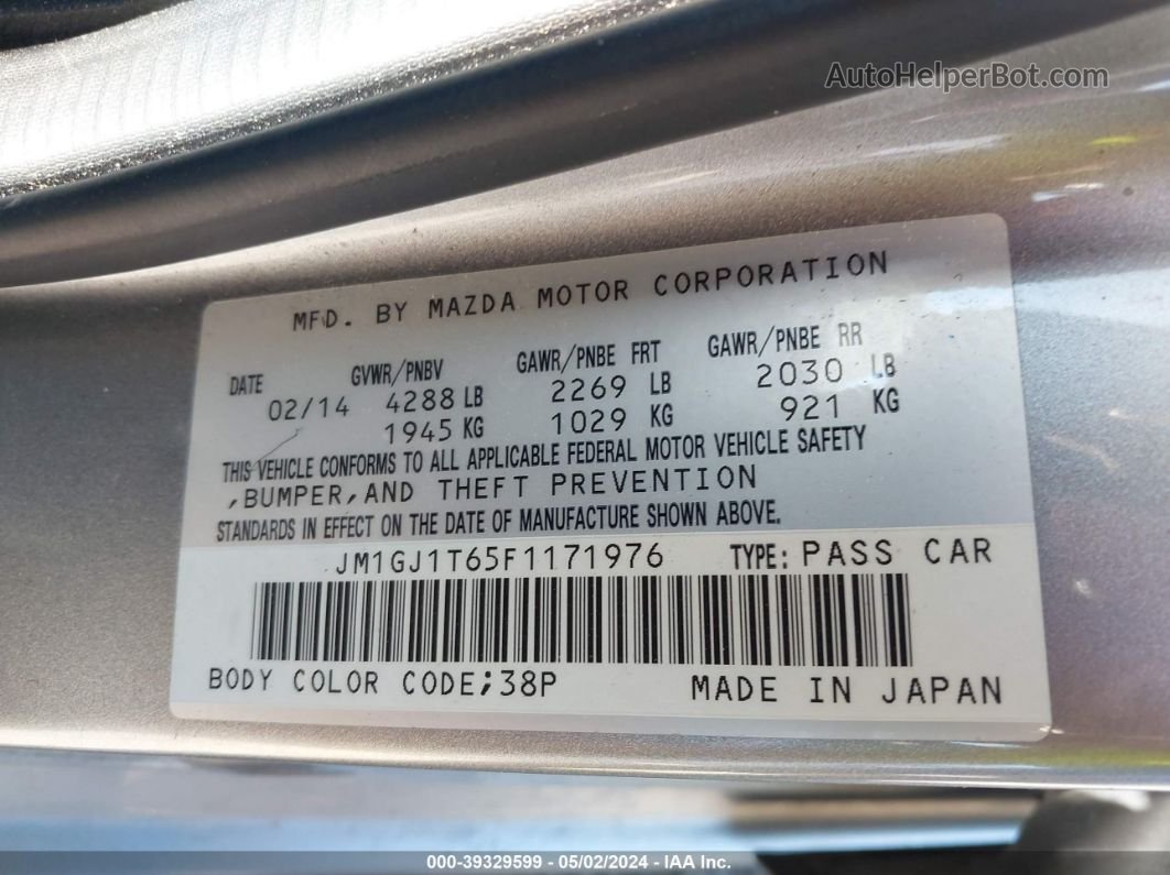 2015 Mazda Mazda6 I Touring Silver vin: JM1GJ1T65F1171976