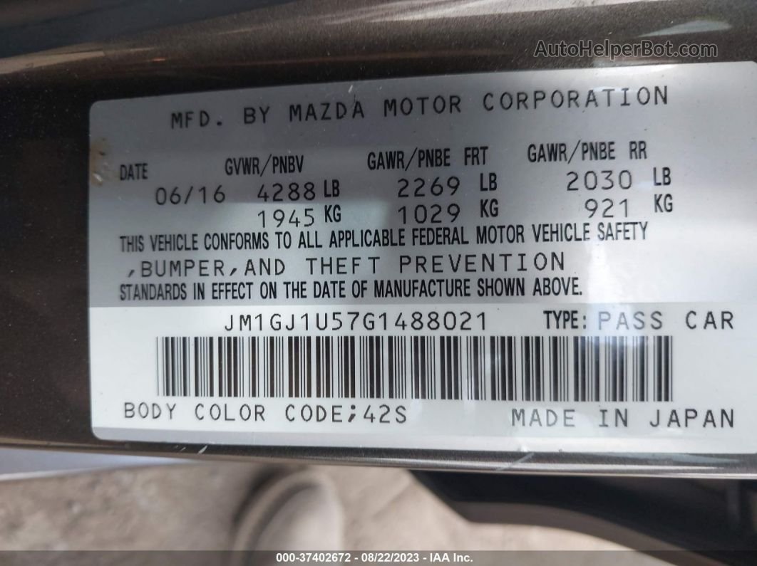 2016 Mazda Mazda6 I Sport Gray vin: JM1GJ1U57G1488021