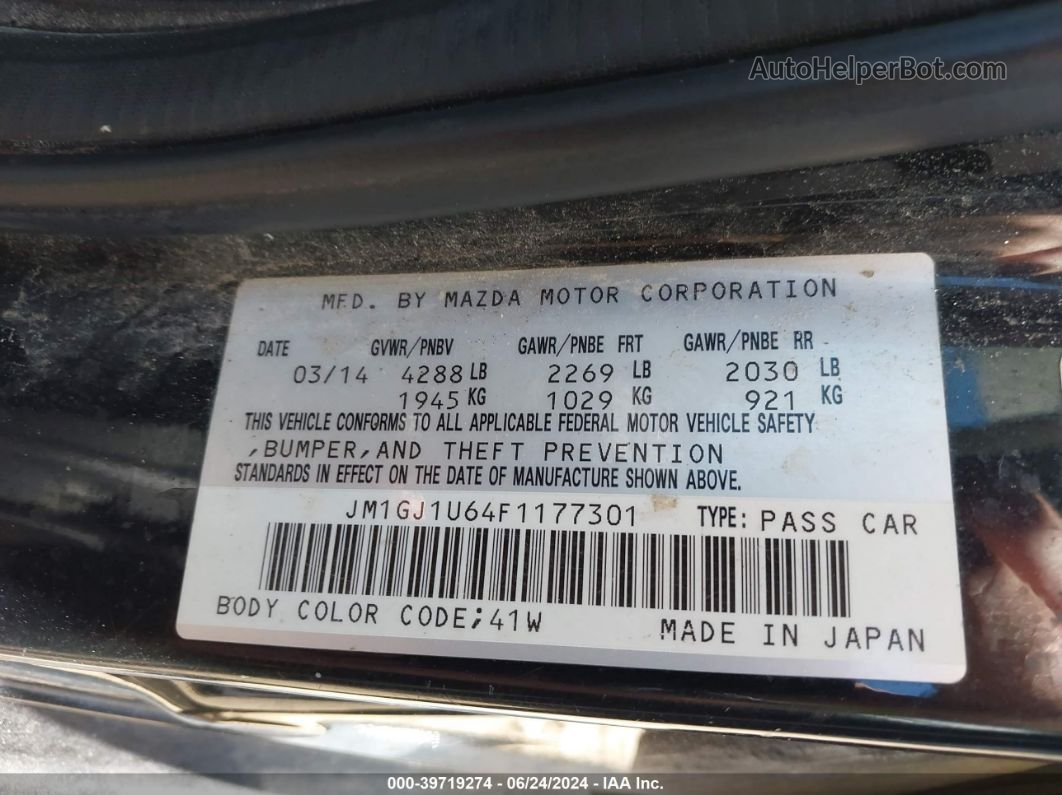 2015 Mazda Mazda6 I Sport Черный vin: JM1GJ1U64F1177301