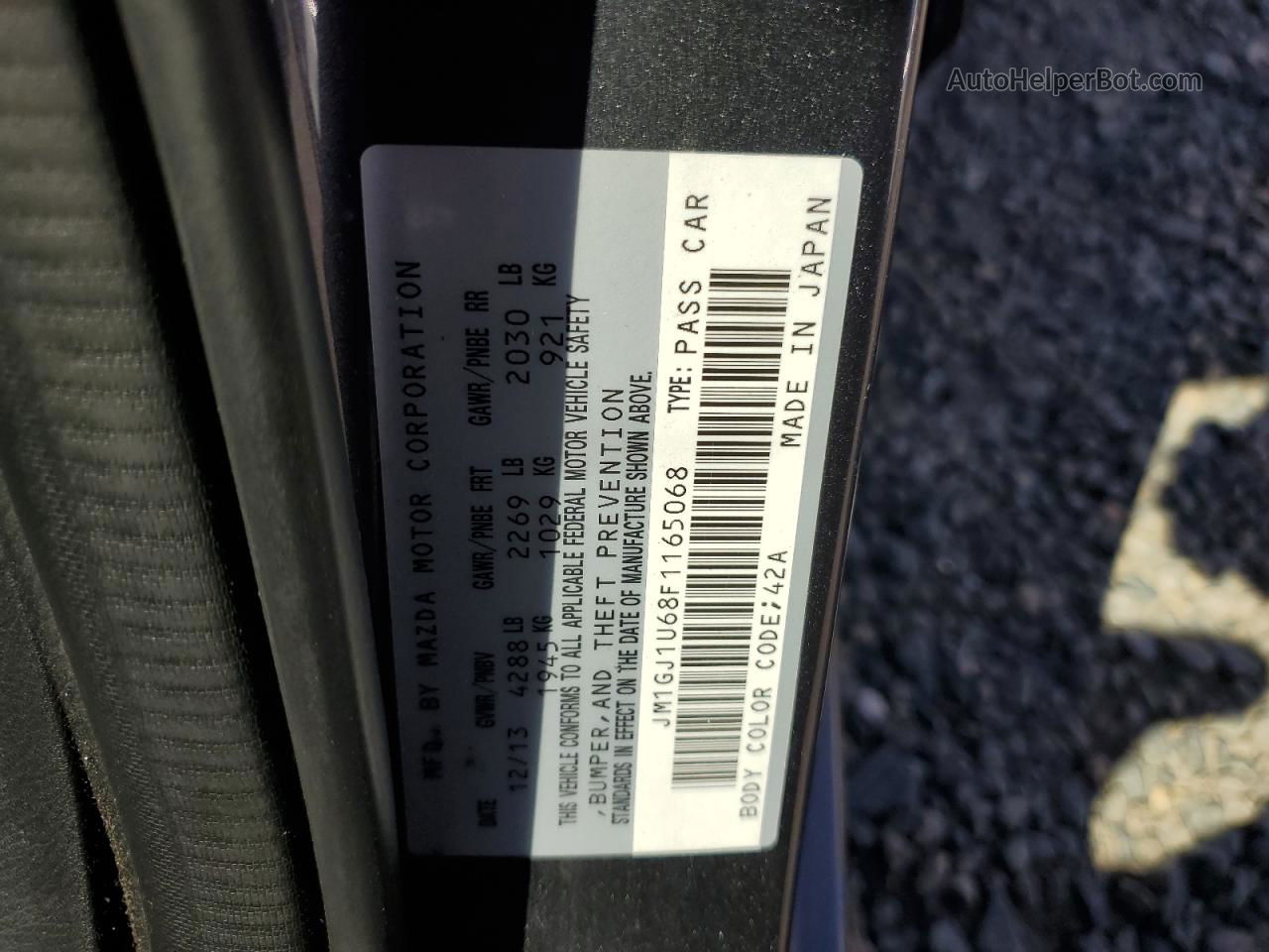 2015 Mazda 6 Sport Gray vin: JM1GJ1U68F1165068