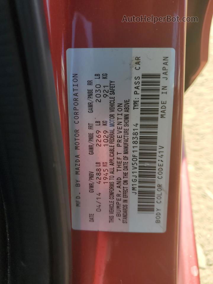 2015 Mazda 6 Touring Red vin: JM1GJ1V50F1183814