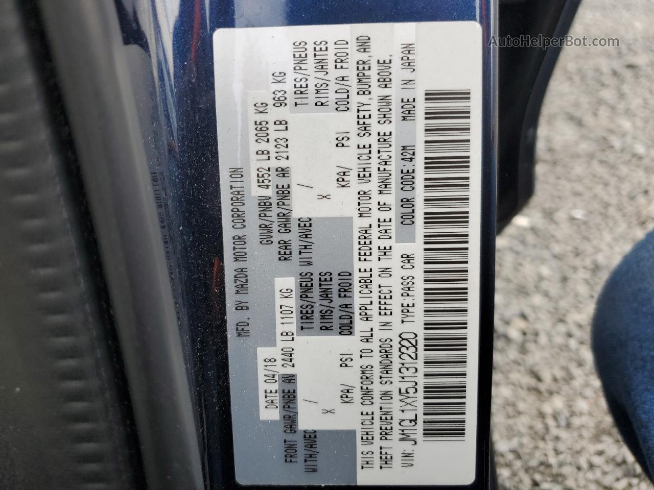 2018 Mazda 6 Signature Blue vin: JM1GL1XY5J1312320