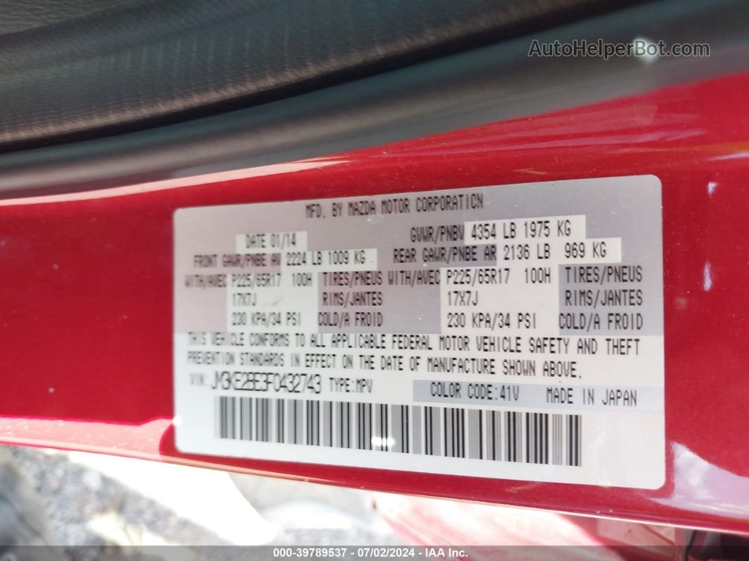 2015 Mazda Cx-5 Sport Red vin: JM3KE2BE3F0432743