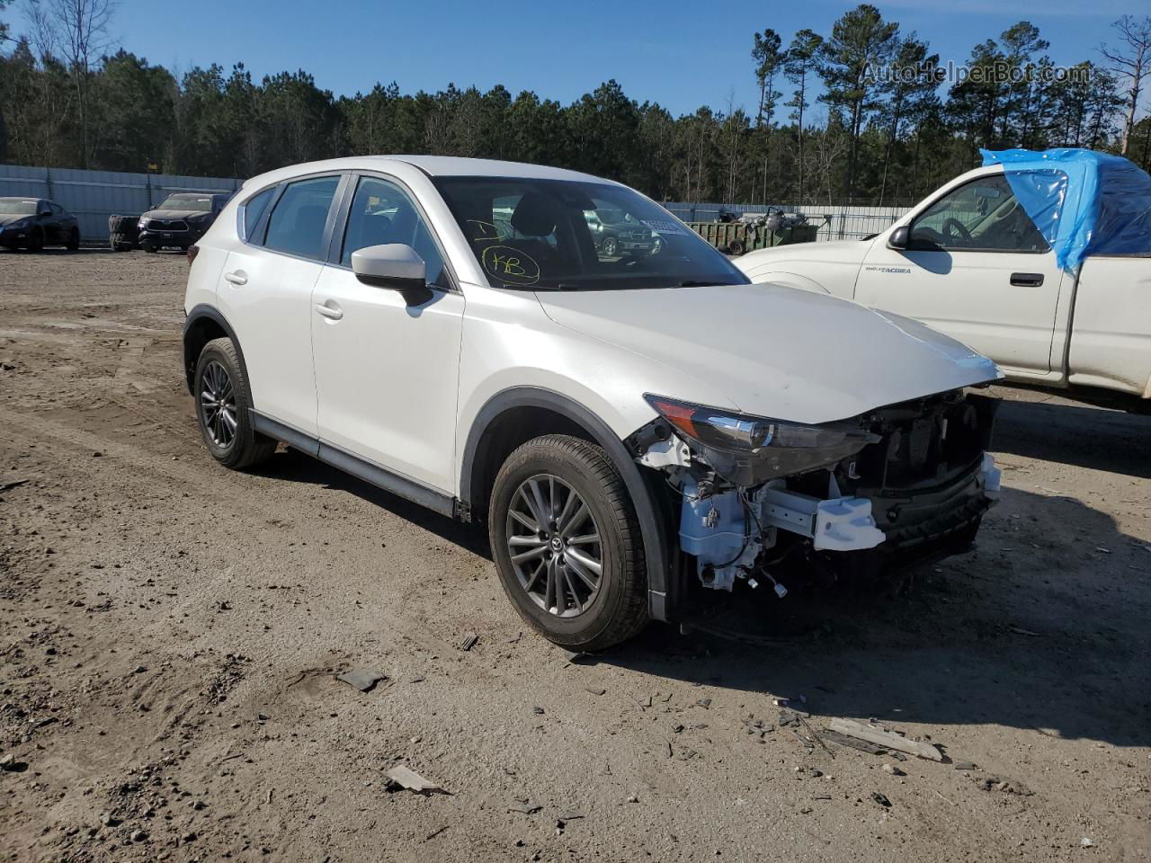 2019 Mazda Cx-5 Sport White vin: JM3KFABM1K0651516