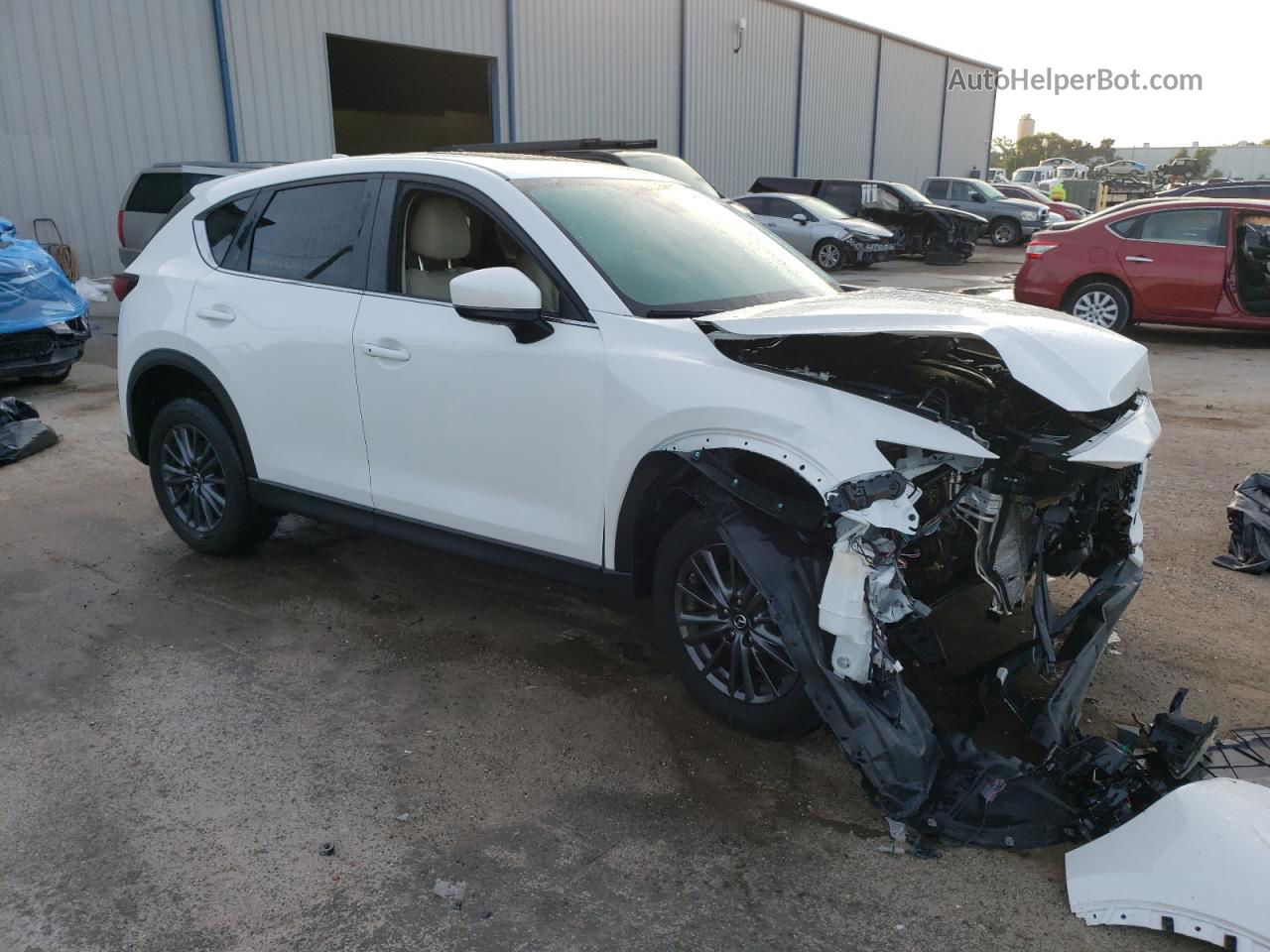 2019 Mazda Cx-5 Touring White vin: JM3KFACM6K1633280