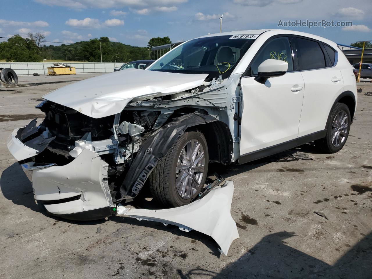 2019 Mazda Cx-5 Grand Touring White vin: JM3KFADM0K1655368