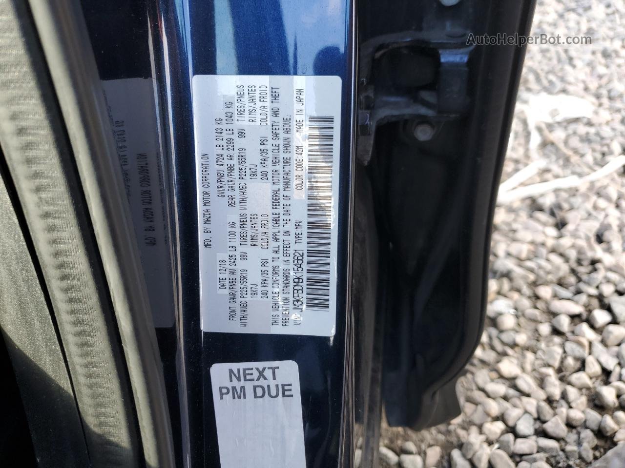 2019 Mazda Cx-5 Grand Touring Blue vin: JM3KFBDM9K1545621