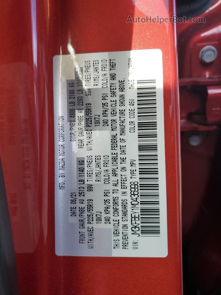 2021 Mazda Cx-5 Signature Красный vin: JM3KFBEY1M0436998