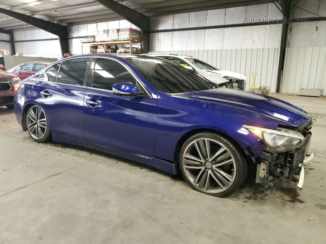 2016 Infiniti Q50 Hybrid Blue vin: JN1AV7AP0GM490150