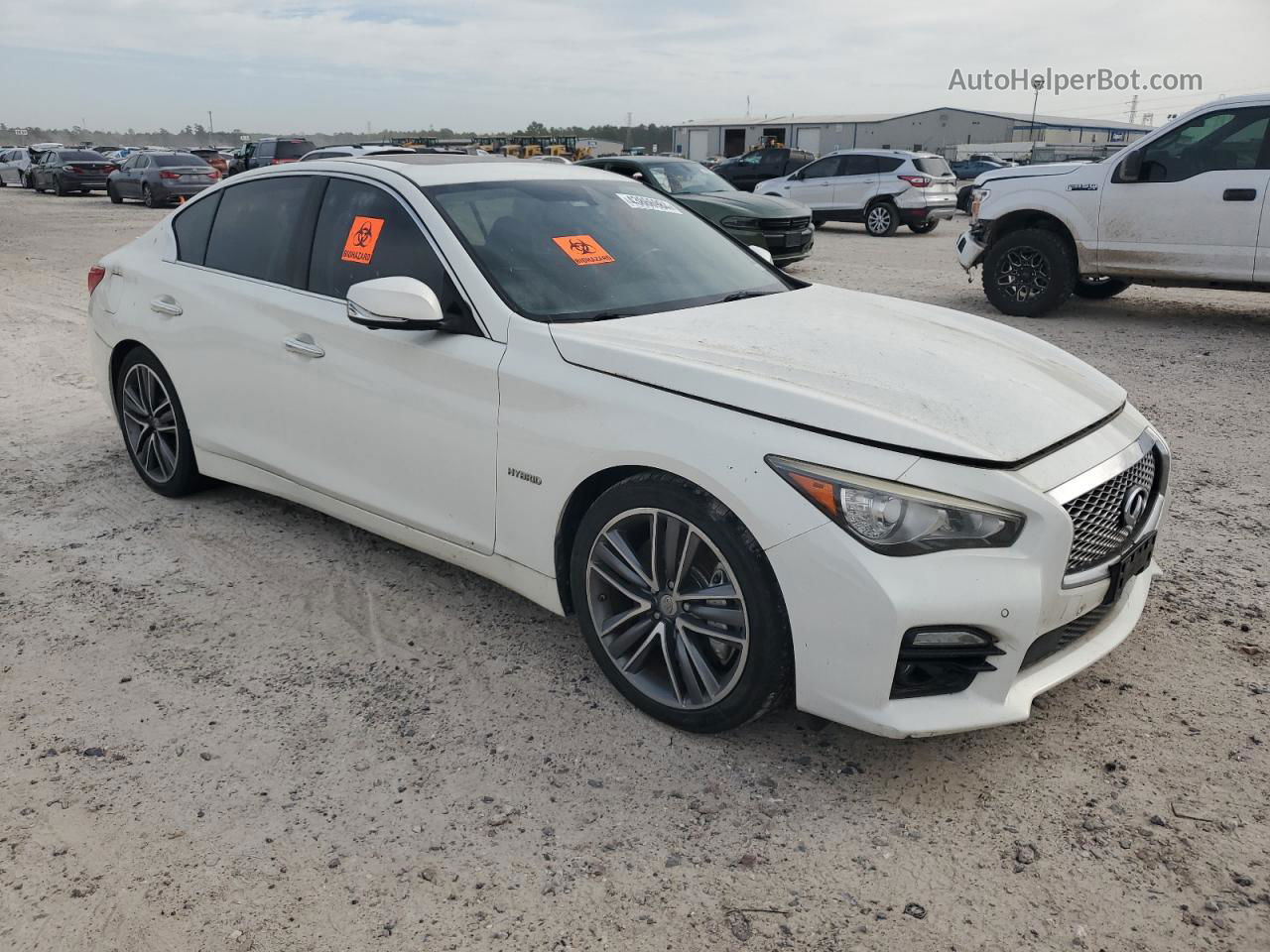 2014 Infiniti Q50 Hybrid Premium Cream vin: JN1AV7AP1EM690550