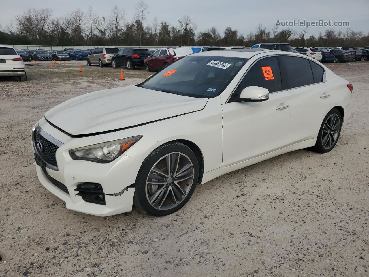 2014 Infiniti Q50 Hybrid Premium Cream vin: JN1AV7AP1EM690550