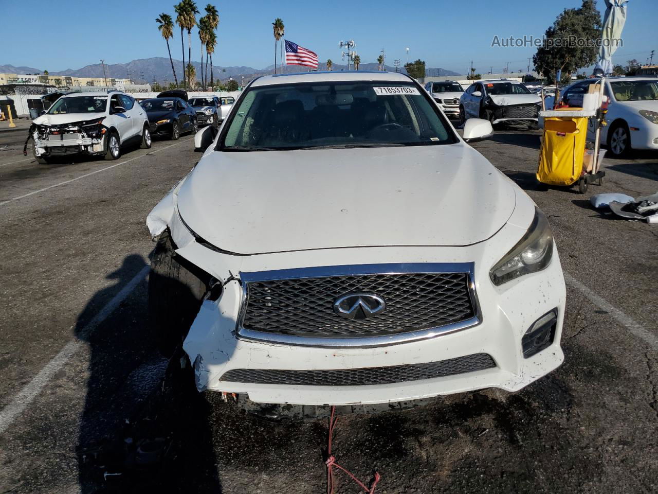 2014 Infiniti Q50 Hybrid Premium White vin: JN1AV7AP3EM691165