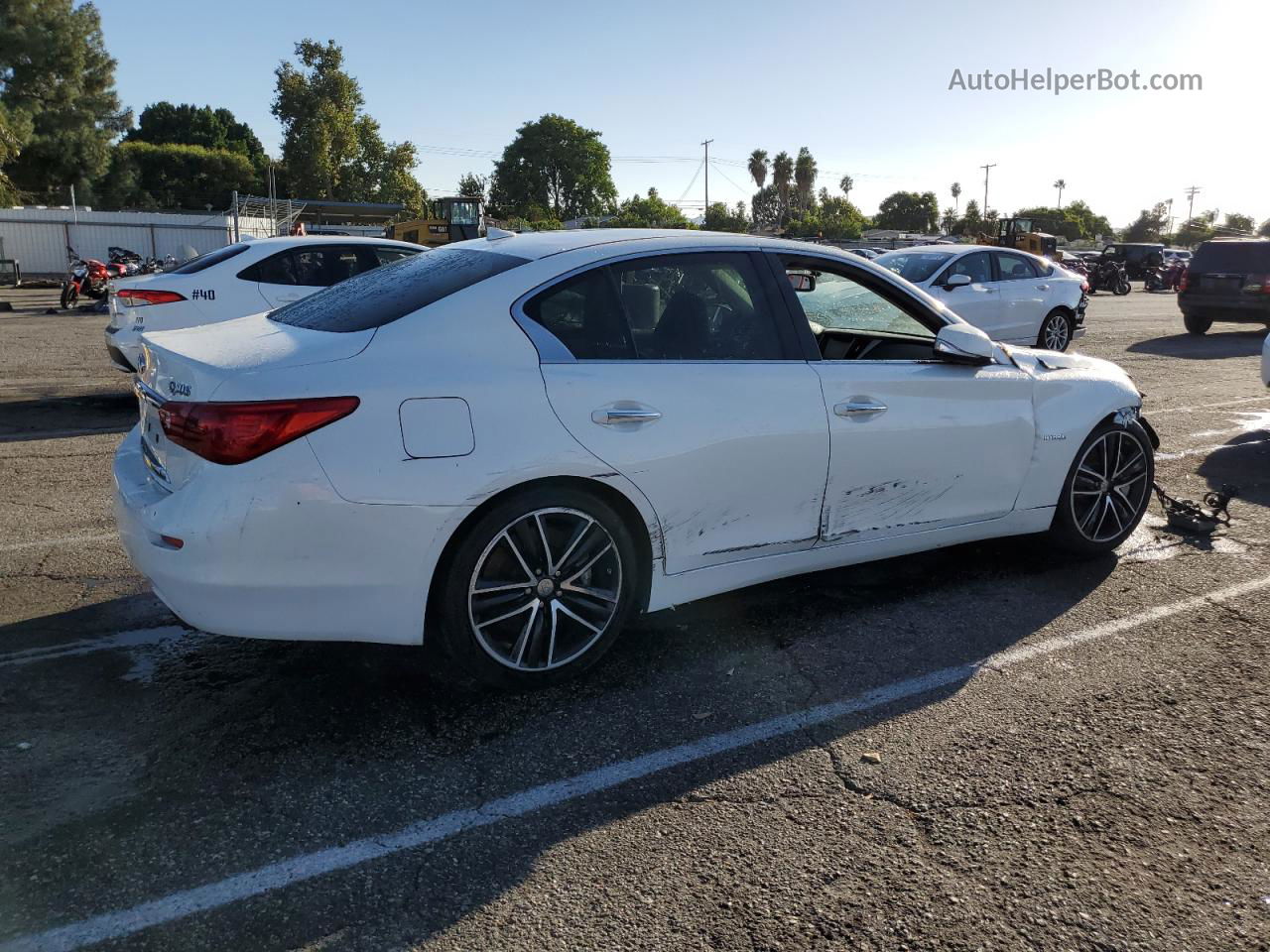 2014 Infiniti Q50 Hybrid Premium White vin: JN1AV7AP3EM691165