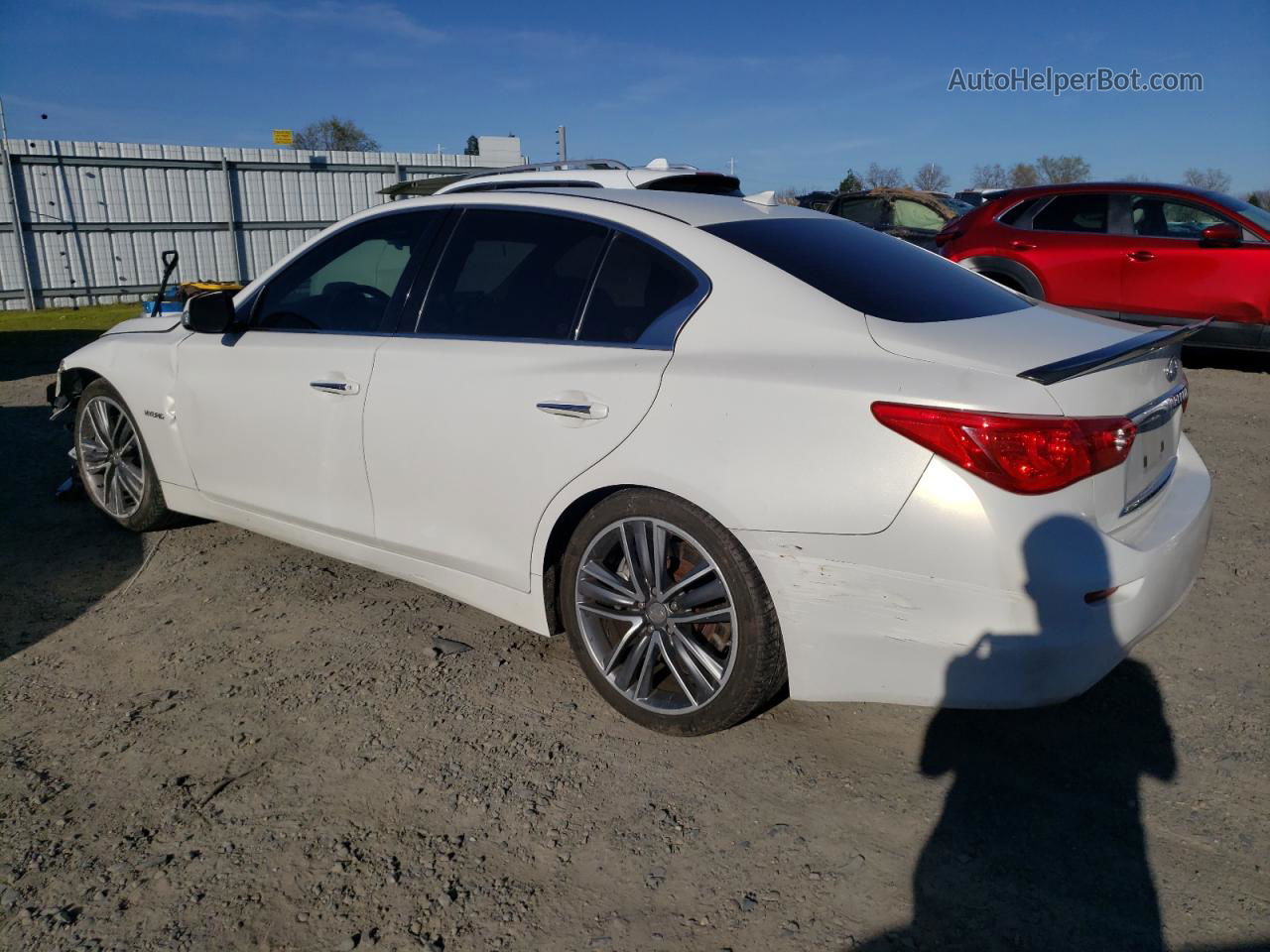 2014 Infiniti Q50 Hybrid Premium White vin: JN1AV7AP5EM690941