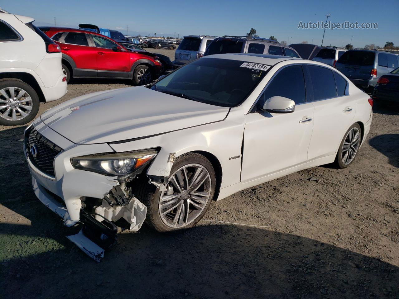 2014 Infiniti Q50 Hybrid Premium Белый vin: JN1AV7AP5EM690941