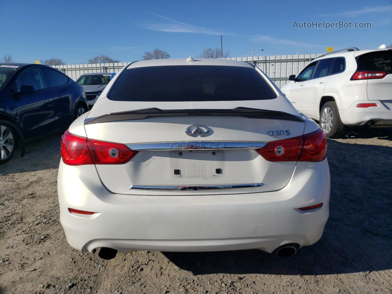 2014 Infiniti Q50 Hybrid Premium White vin: JN1AV7AP5EM690941