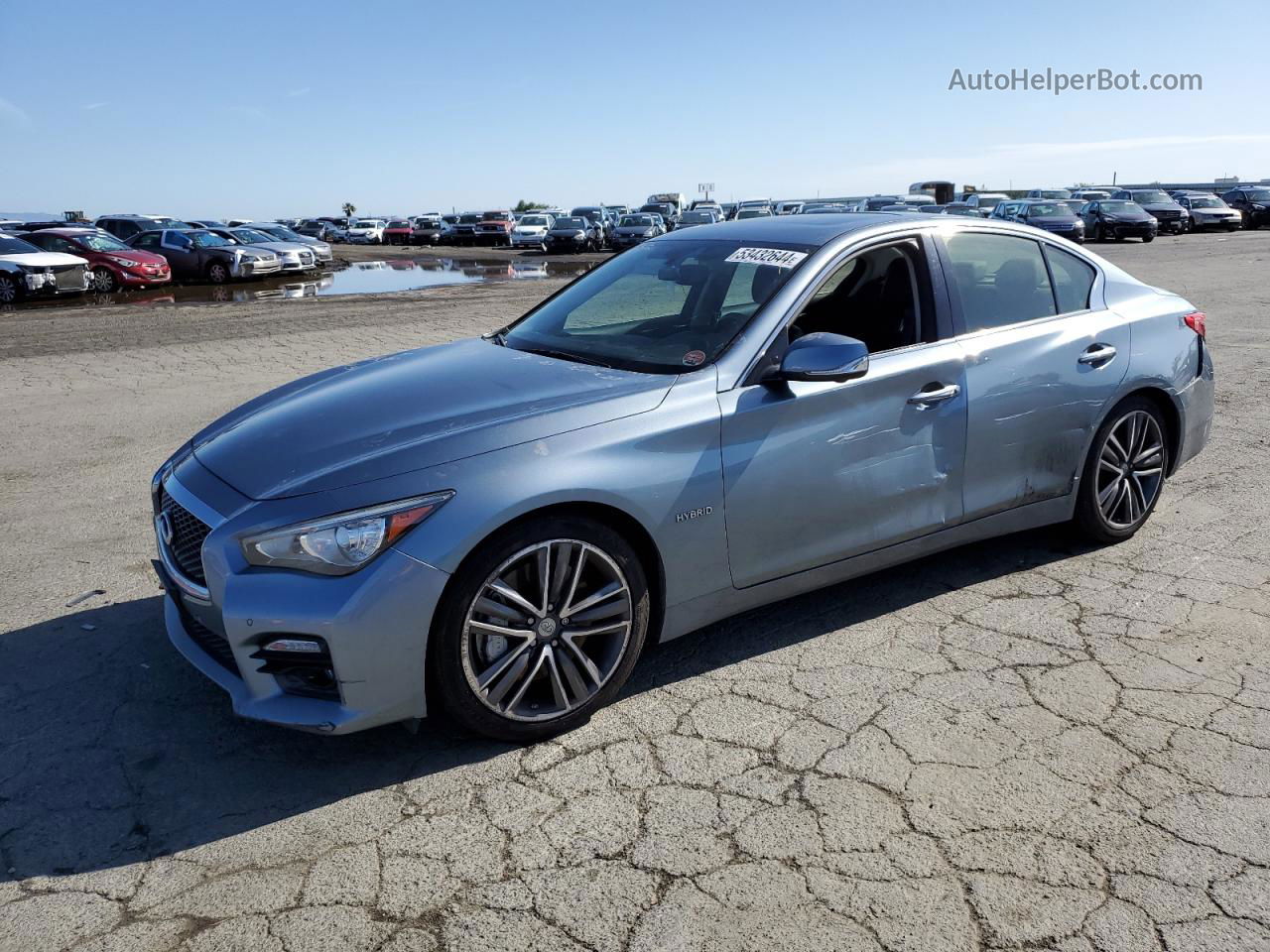 2015 Infiniti Q50 Hybrid Premium Синий vin: JN1AV7AP5FM790023