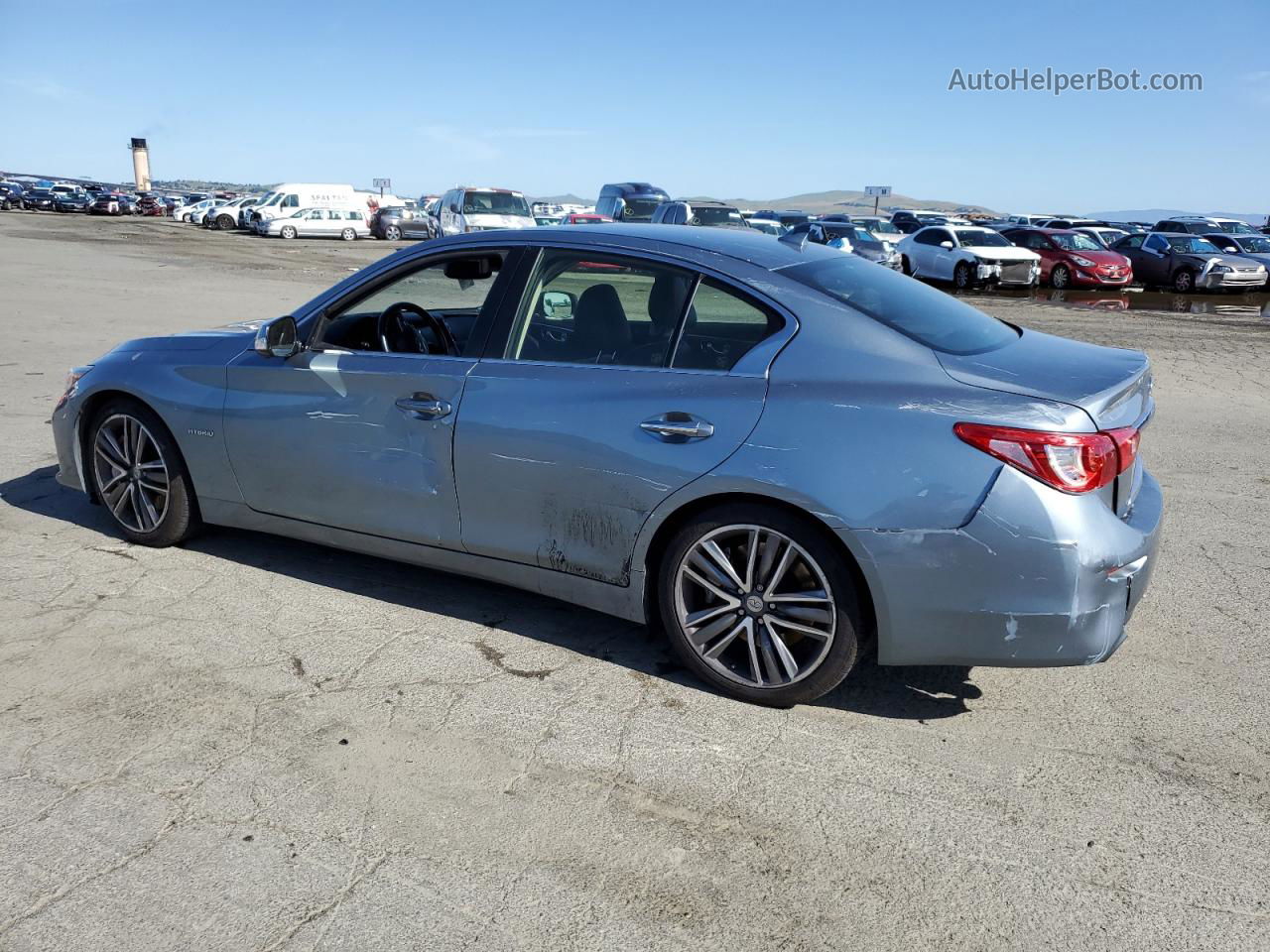 2015 Infiniti Q50 Hybrid Premium Синий vin: JN1AV7AP5FM790023