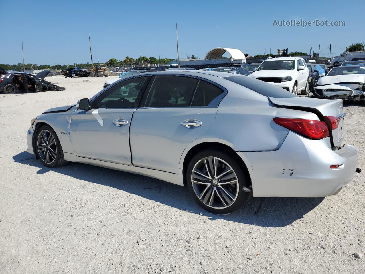 2014 Infiniti Q50 Hybrid Premium Серебряный vin: JN1AV7AP8EM690044