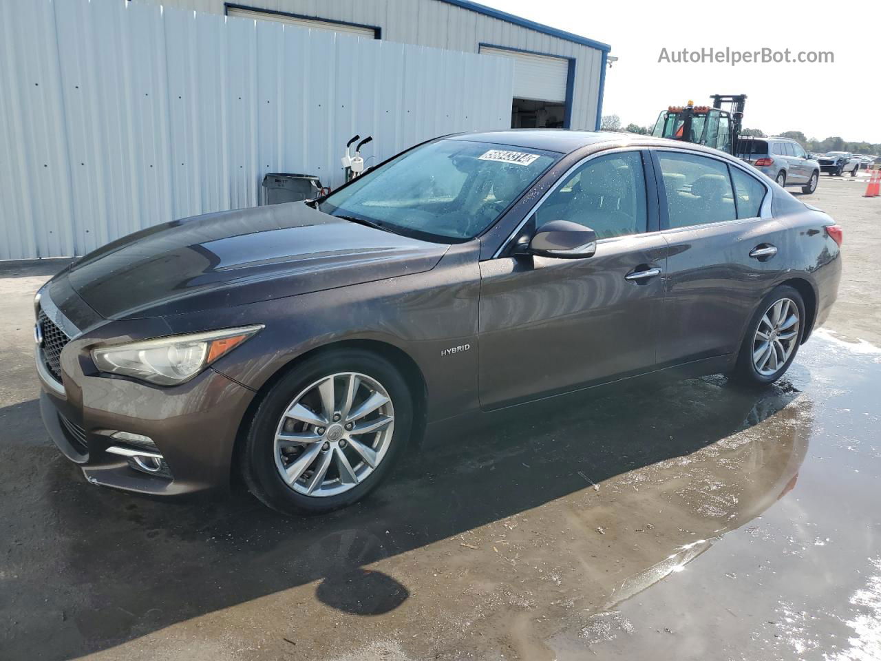 2014 Infiniti Q50 Hybrid Premium Brown vin: JN1AV7AP9EM691381