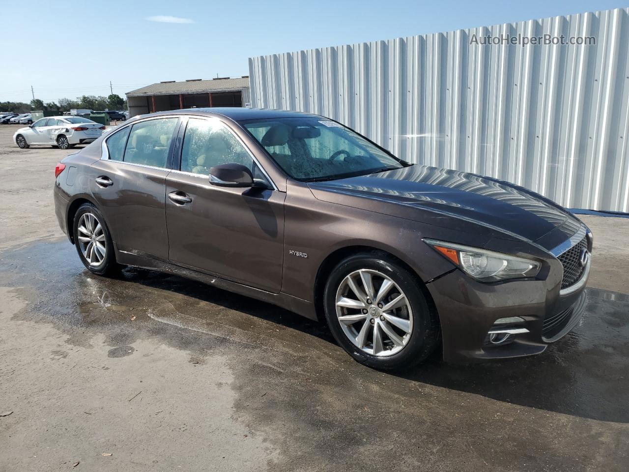 2014 Infiniti Q50 Hybrid Premium Brown vin: JN1AV7AP9EM691381