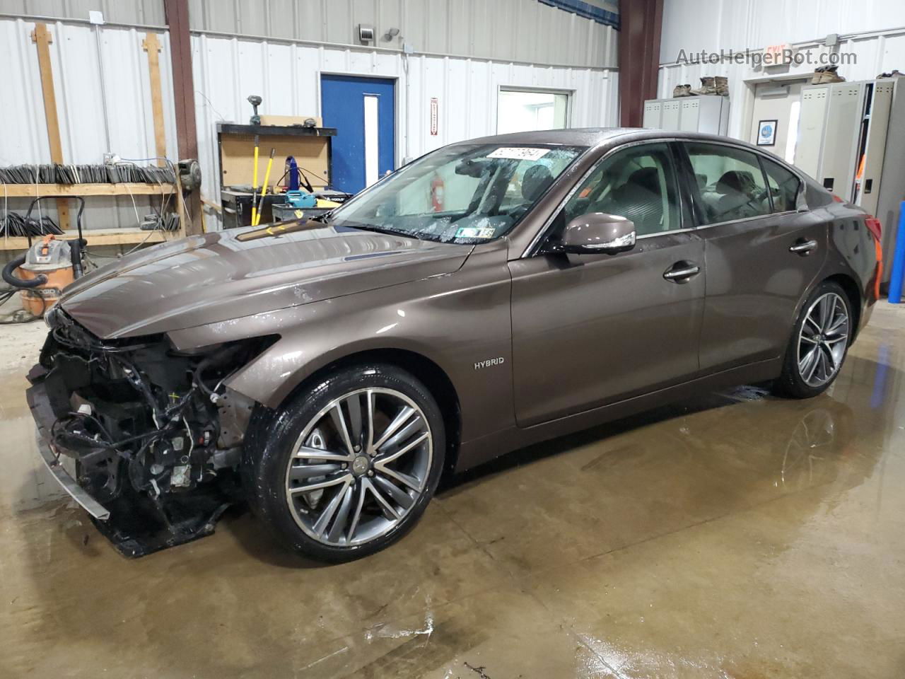 2014 Infiniti Q50 Hybrid Premium Brown vin: JN1AV7AR0EM700499