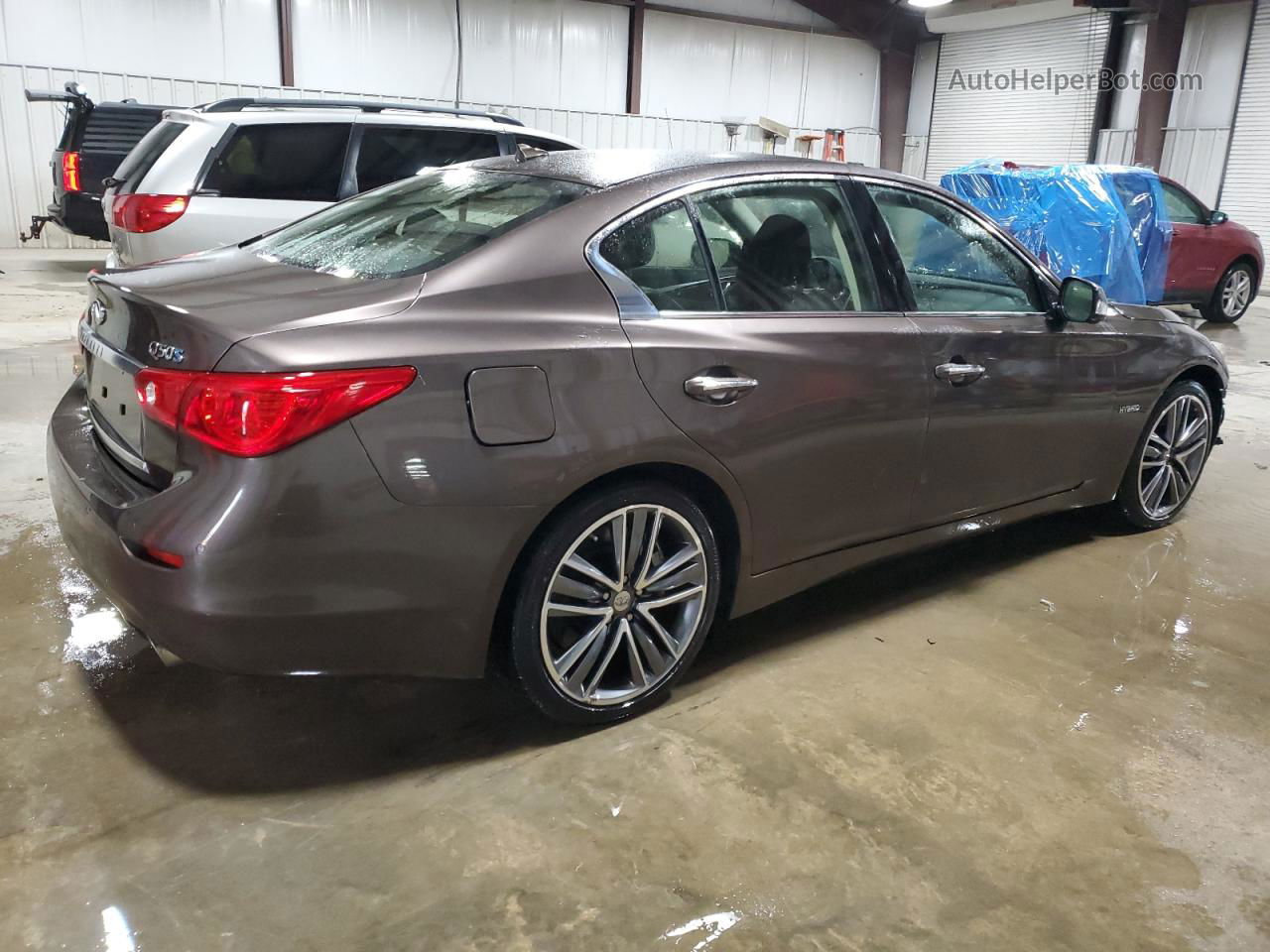 2014 Infiniti Q50 Hybrid Premium Brown vin: JN1AV7AR0EM700499