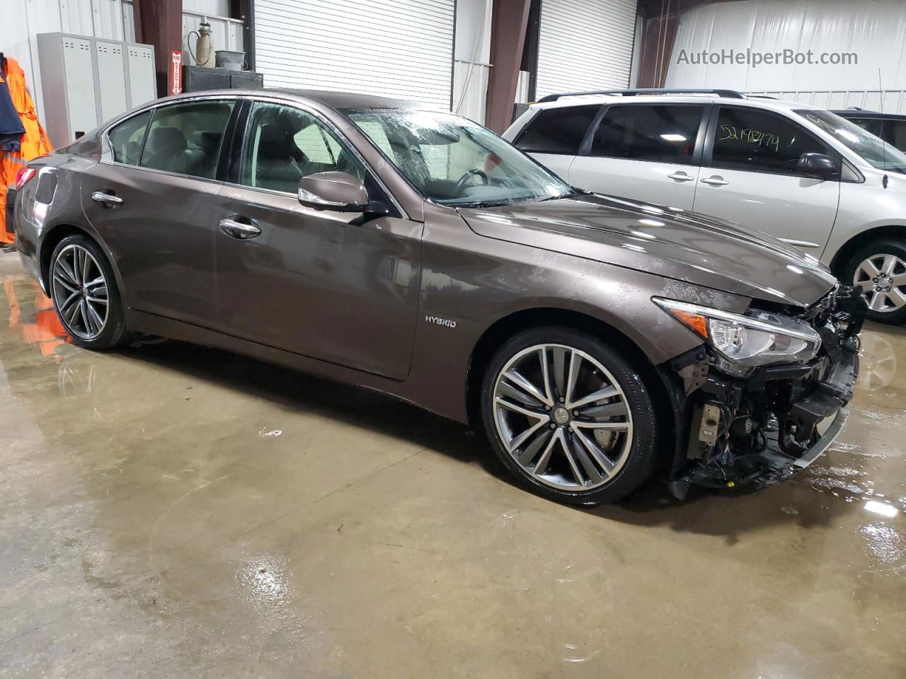 2014 Infiniti Q50 Hybrid Premium Brown vin: JN1AV7AR0EM700499