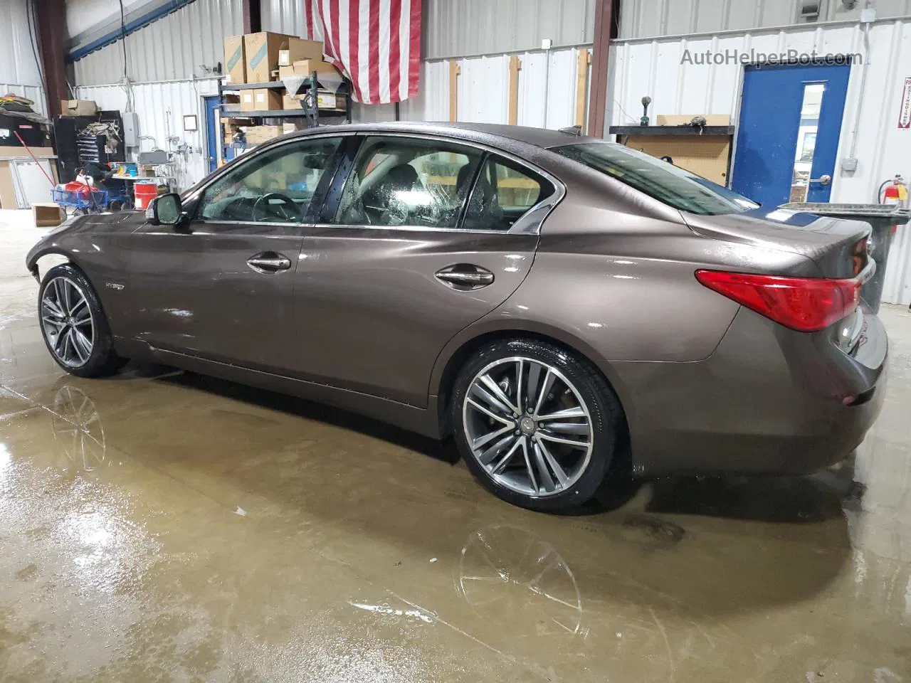 2014 Infiniti Q50 Hybrid Premium Brown vin: JN1AV7AR0EM700499