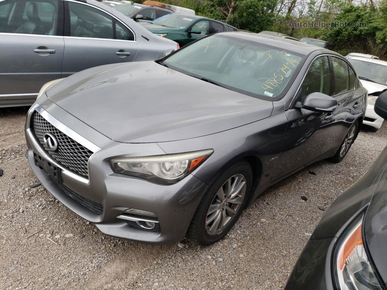 2014 Infiniti Q50 Hybrid Premium Gray vin: JN1AV7AR0EM702155