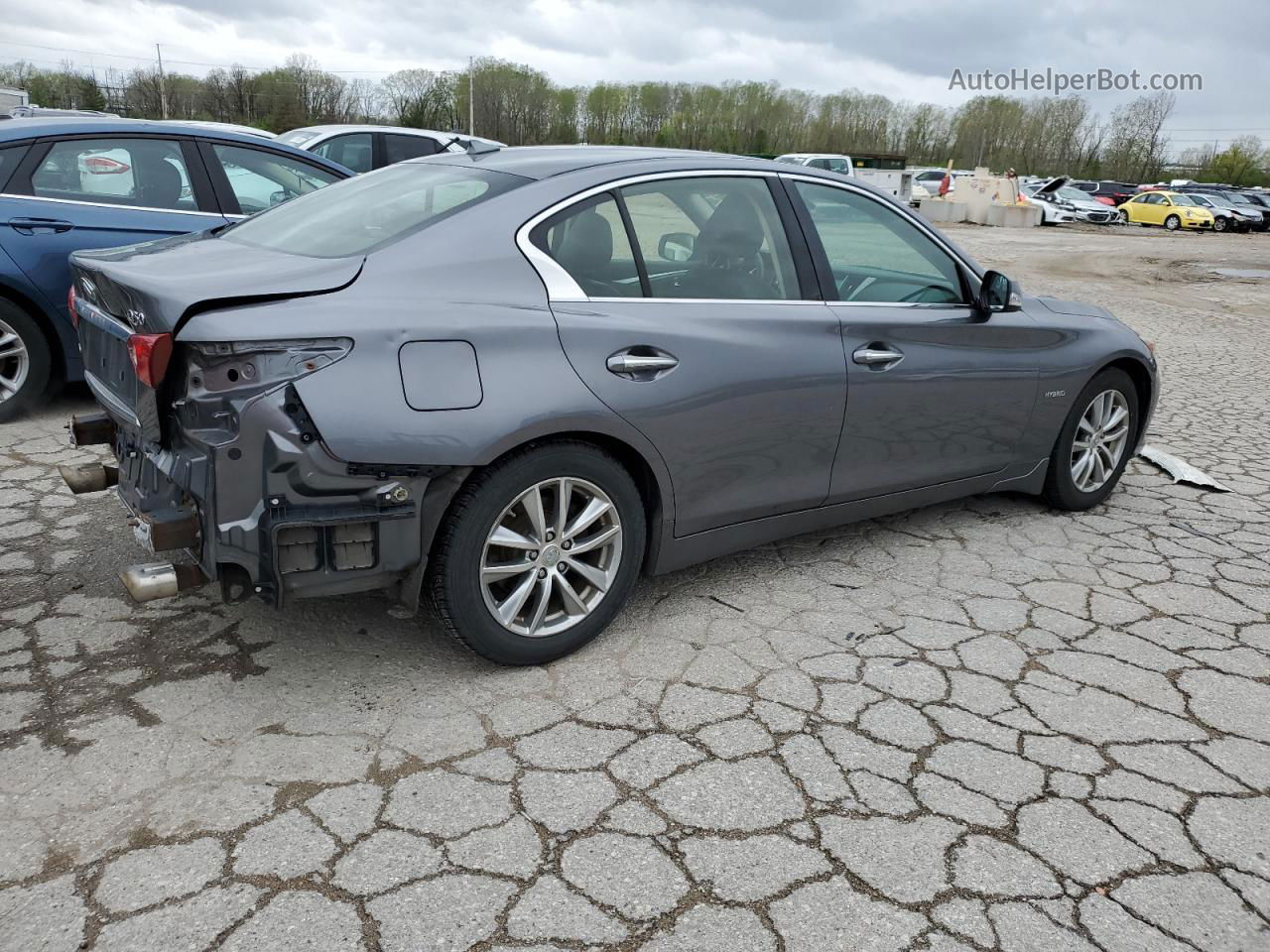 2014 Infiniti Q50 Hybrid Premium Gray vin: JN1AV7AR0EM702155