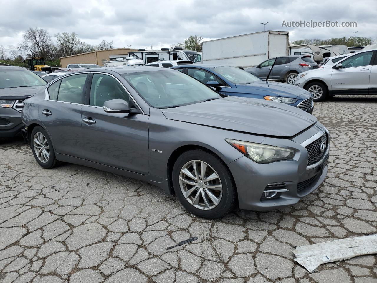 2014 Infiniti Q50 Hybrid Premium Gray vin: JN1AV7AR0EM702155