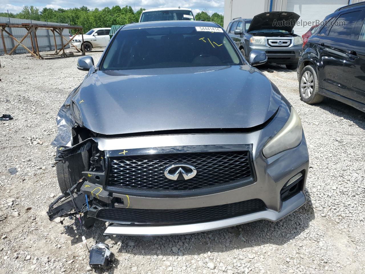 2014 Infiniti Q50 Hybrid Premium Gray vin: JN1AV7AR1EM700253