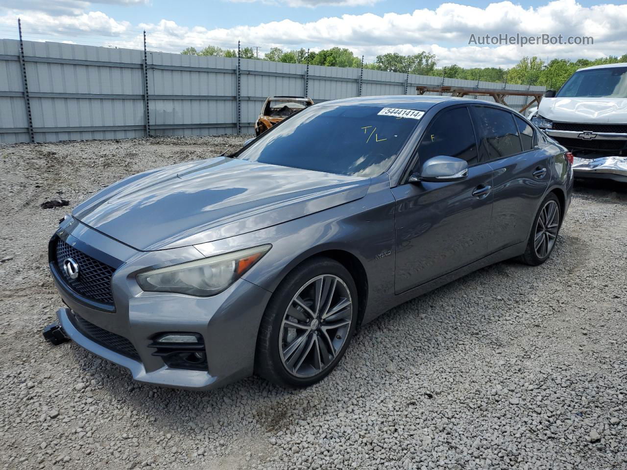 2014 Infiniti Q50 Hybrid Premium Gray vin: JN1AV7AR1EM700253