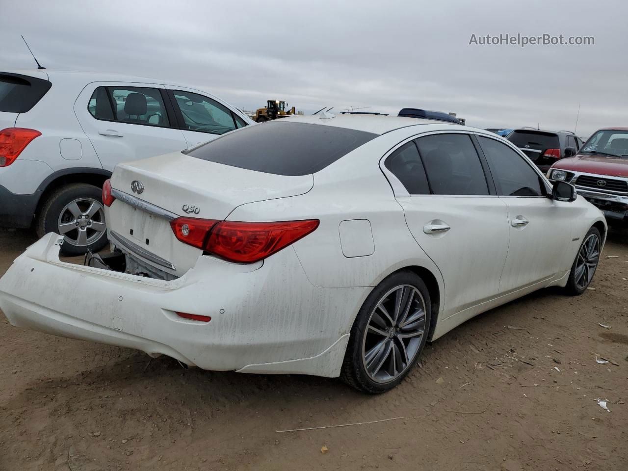 2016 Infiniti Q50 Hybrid White vin: JN1AV7AR3GM530139