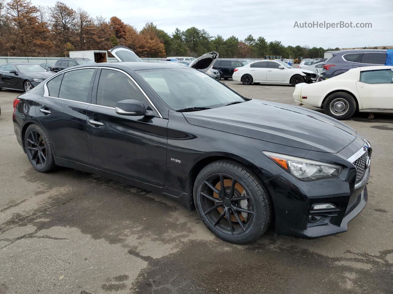 2014 Infiniti Q50 Hybrid Premium Черный vin: JN1AV7AR4EM703566