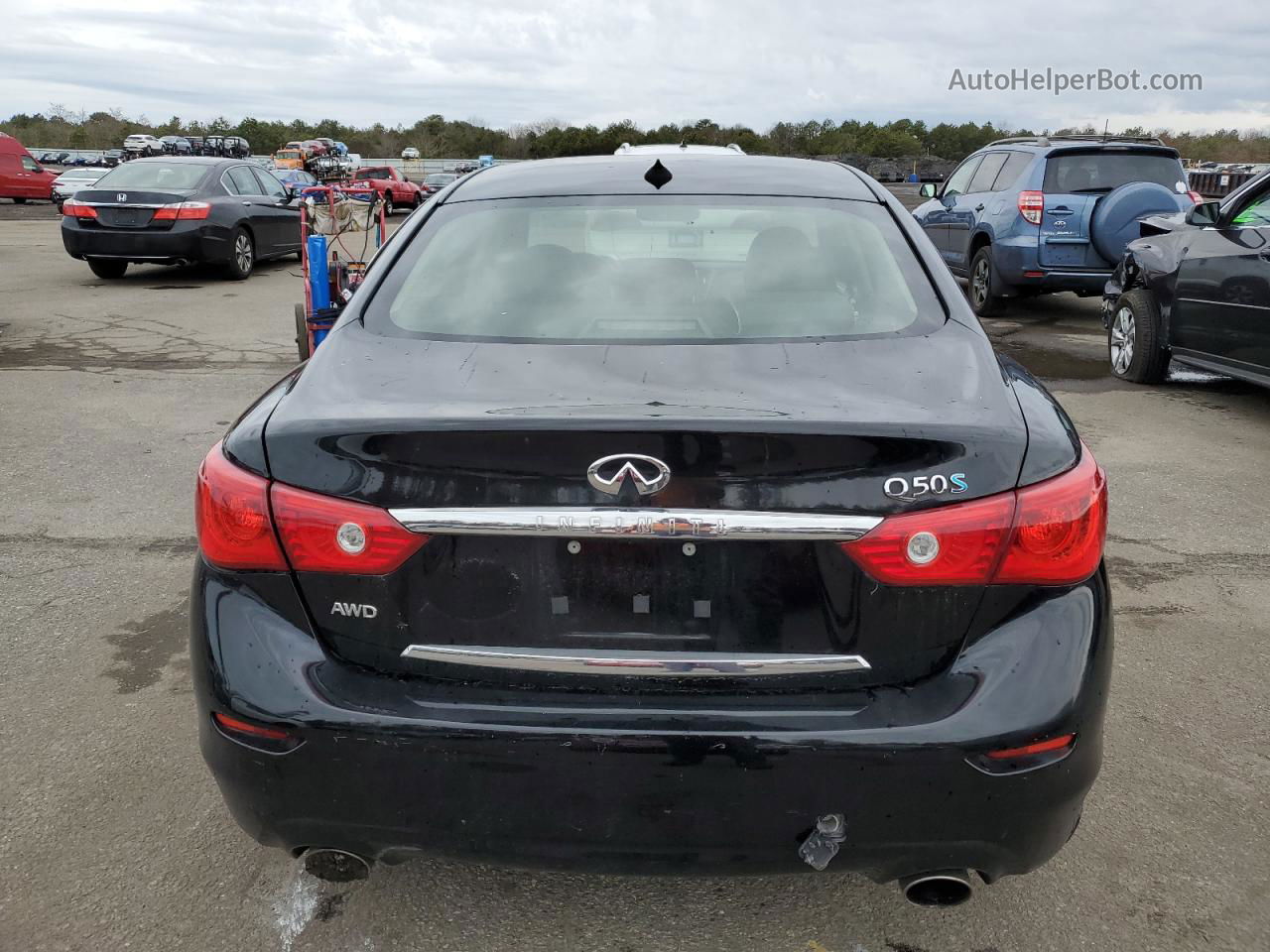 2014 Infiniti Q50 Hybrid Premium Черный vin: JN1AV7AR4EM703566