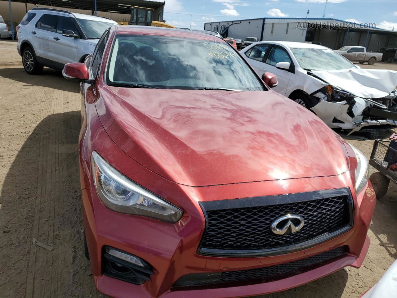 2015 Infiniti Q50 Hybrid Premium Maroon vin: JN1AV7AR6FM850196