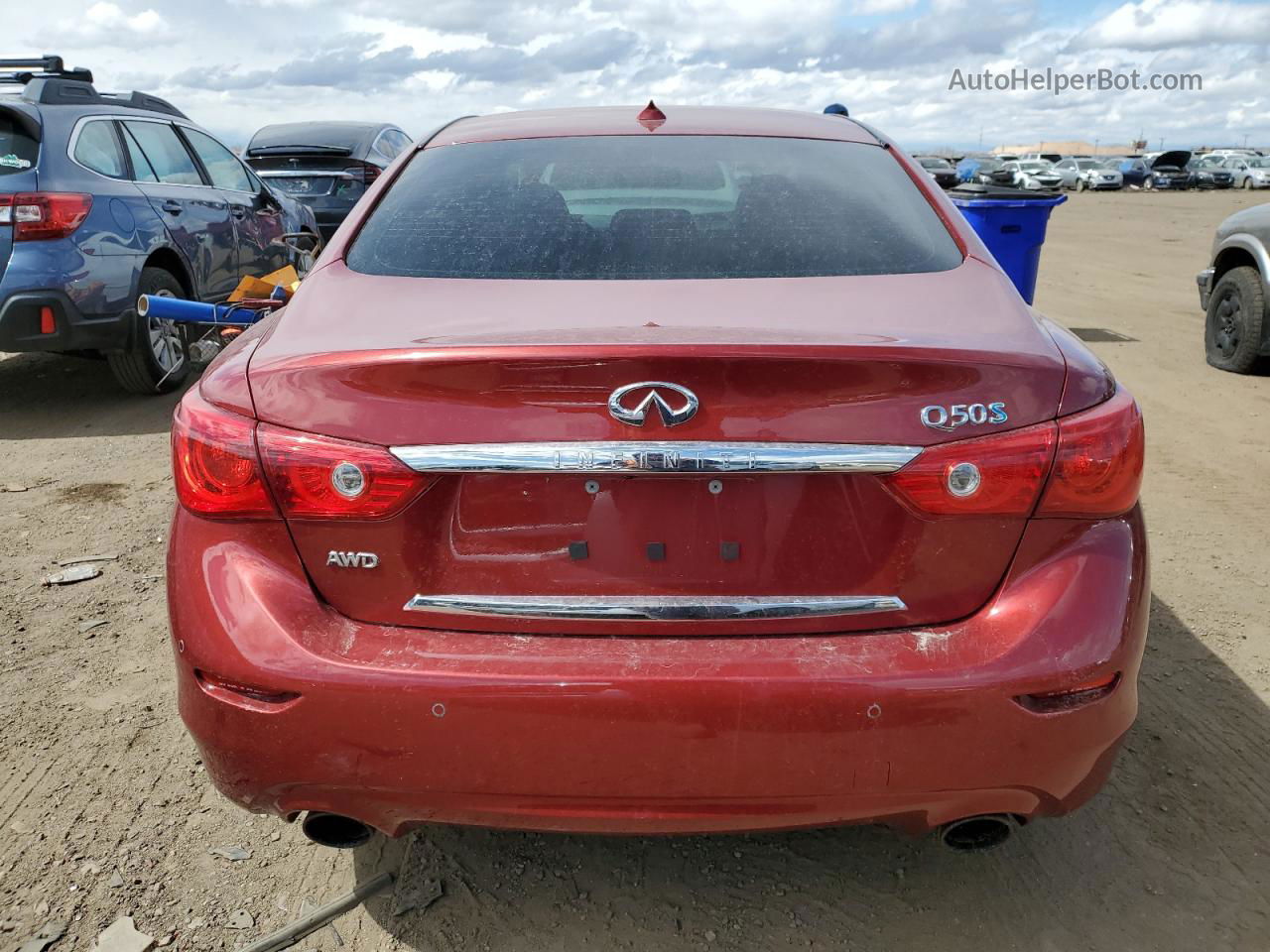 2015 Infiniti Q50 Hybrid Premium Maroon vin: JN1AV7AR6FM850196