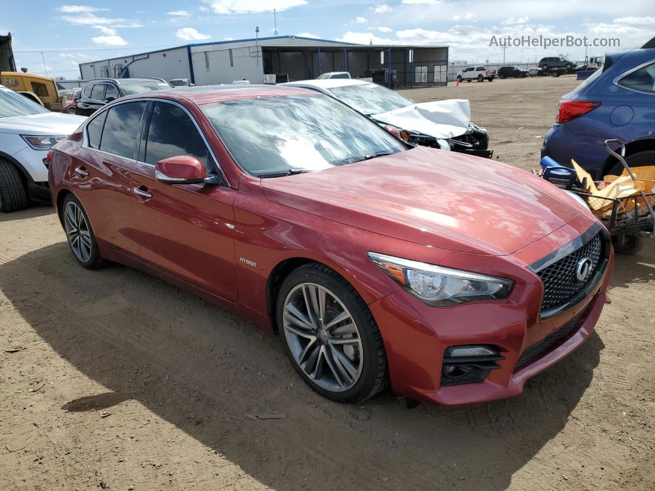 2015 Infiniti Q50 Hybrid Premium Maroon vin: JN1AV7AR6FM850196