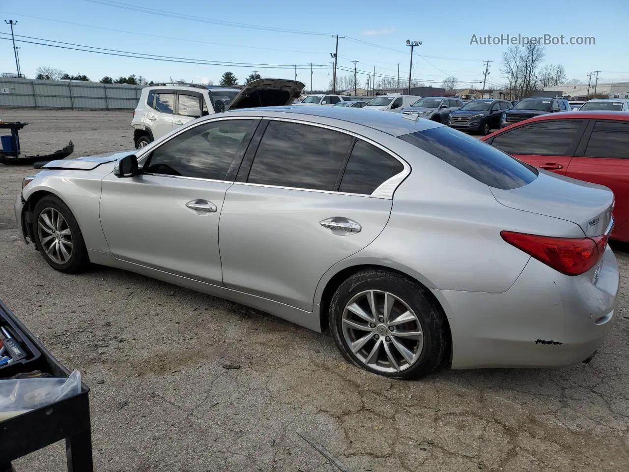 2014 Infiniti Q50 Hybrid Premium Серебряный vin: JN1AV7AR8EM700119