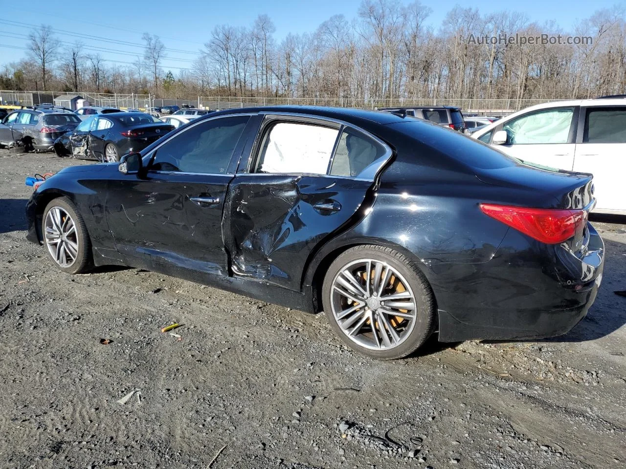 2014 Infiniti Q50 Hybrid Premium Черный vin: JN1AV7AR9EM703434